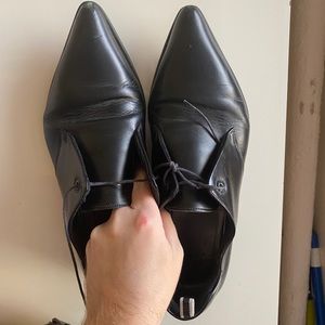 Worn Miu Miu pointy black shoes new heels